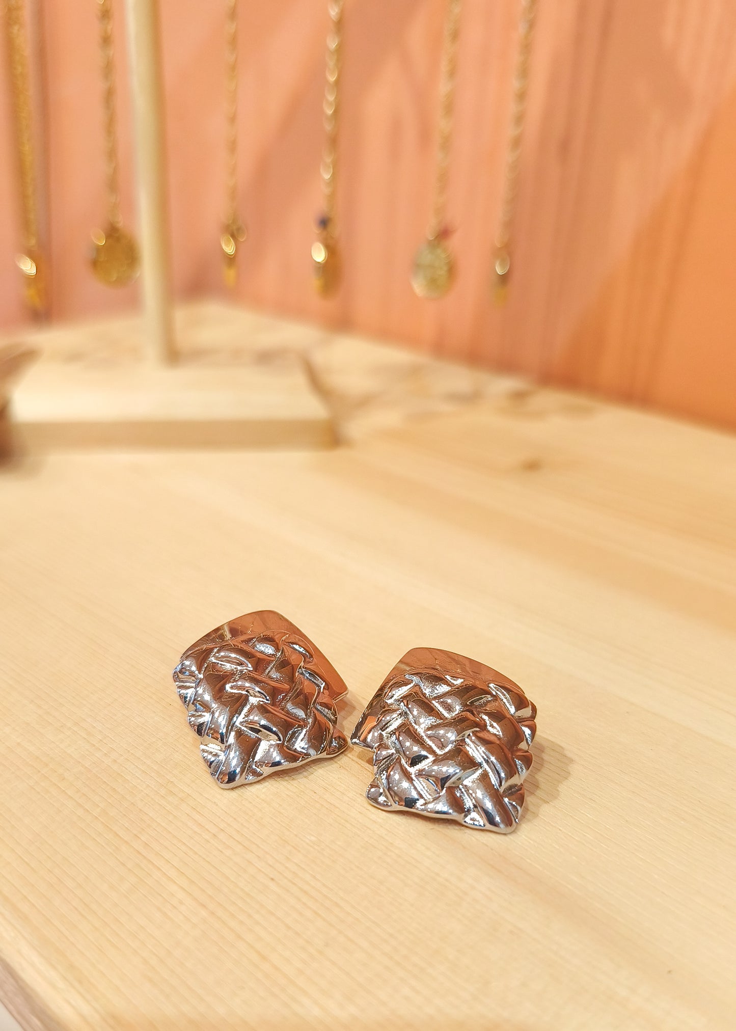 Détails sur des boucles d'oreilles superposition de carré en acier inoxydable argenté 